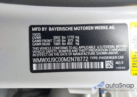 2021 Mini Hardtop Cooper S from USA, damaged, VIN WMWXU9C00M2N78772